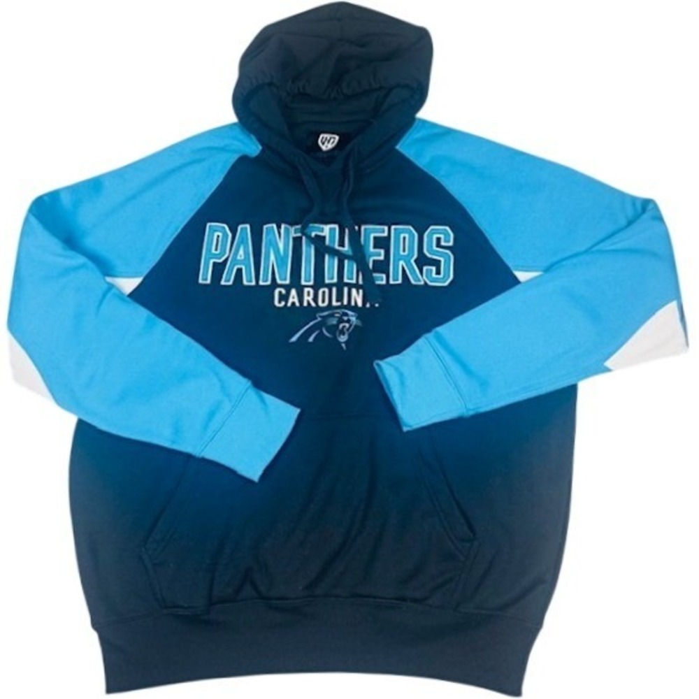 Carolina‎ Panthers Men's XL Hands High Hoodie Colorblock Blue Black Pullover NFL